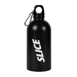 Borraccia in acciaio inox riciclato con moschettone argentato 500ml color nero quinta vista