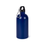 Borraccia in acciaio inox riciclato con moschettone argentato 500ml color blu seconda vista