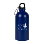 Borraccia in acciaio inox riciclato con moschettone argentato 500ml color blu terza vista