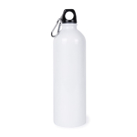 Borraccia in acciaio riciclato con moschettone per sublimazione 750ml color bianco prima vista