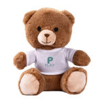Orsetto di peluche con maglietta bianca da personalizzare color naturale quinta vista