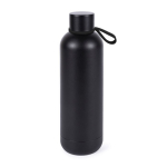 Bottiglia termica in acciaio inox con bicchiere integrato alla base color nero seconda vista