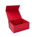 Elegante scatola regalo in cartone rigido con chiusura magnetica color rosso seconda vista