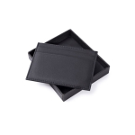 Portatessere in pelle nera in elegante confezione regalo color nero quarta vista