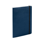 Taccuino in similpelle con fogli color crema a righe A5 color blu mare seconda vista