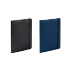 Taccuino in similpelle con fogli color crema a righe A5 color blu mare quinta vista