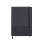 Taccuino in similpelle e RPET con fogli color crema a righe A5 color nero prima vista
