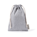 Zaino a sacca in cotone e poliestere riciclato 120 g/m2 color grigio terza vista