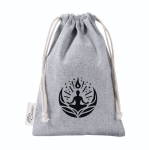 Zaino a sacca in cotone e poliestere riciclato 120 g/m2 color grigio sesta vista