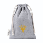 Zaino a sacca in cotone e poliestere riciclato 120 g/m2 color grigio vista dettaglio