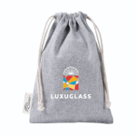 Zaino a sacca in cotone e poliestere riciclato 120 g/m2 color grigio vista dettaglio 2