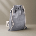 Zaino a sacca in cotone e poliestere riciclato 120 g/m2 color grigio vista dettaglio 3