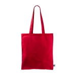 Tote bag in cotone Fairtrade con manici lunghi capacità di 6kg 140g/m2 color rosso prima vista