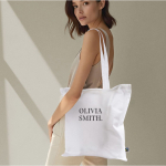 Tote bag in cotone Fairtrade con manici lunghi capacità di 6kg 140g/m2 color bianco vista dettaglio 4