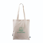 Shopper pieghevole in cotone Fairtrade da personalizzare 120 g/m2 color naturale sesta vista