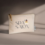 Pochette rettangolare in cotone biologico certificato GOTS color naturale vista dettaglio 4