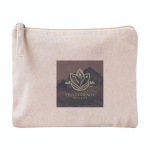 Pochette rettangolare in cotone biologico certificato GOTS color naturale vista dettaglio