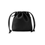 Beauty case in PU con chiusura a cordino e opzione borsa a mano color nero prima vista