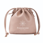 Beauty case in PU con chiusura a cordino e opzione borsa a mano color camel quarta vista