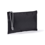 Pochette in nylon con cordino bicolore sulla zip 240 g/m2 color nero seconda vista