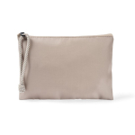 Pochette in nylon con cordino bicolore sulla zip 240 g/m2 color beige prima vista