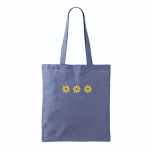 Tote bag in cotone e poliestere con manici lunghi 120 g/m2 color blu vista dettaglio 2