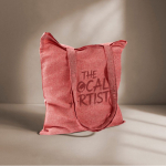 Tote bag in cotone e poliestere con manici lunghi 120 g/m2 color rosso terza vista