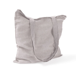 Tote bag in cotone e poliestere con manici lunghi 120 g/m2 color grigio terza vista