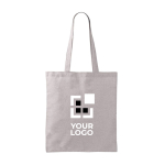 Tote bag in cotone e poliestere con manici lunghi 120 g/m2 color grigio vista area di stampa