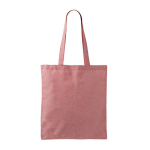 Tote bag in cotone e poliestere con manici lunghi 120 g/m2 color rosa prima vista
