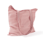 Tote bag in cotone e poliestere con manici lunghi 120 g/m2 color rosa seconda vista