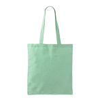Tote bag in cotone e poliestere con manici lunghi 120 g/m2 color verde chiaro  prima vista