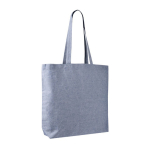 Borsa tote in cotone e poliestere con manici lunghi 220 g/m2 color blu seconda vista