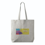 Borsa tote in cotone e poliestere con manici lunghi 220 g/m2 color grigio vista dettaglio 4