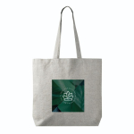 Borsa tote in cotone e poliestere con manici lunghi 220 g/m2 color grigio quinta vista