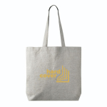 Borsa tote in cotone e poliestere con manici lunghi 220 g/m2 color grigio vista dettaglio 2