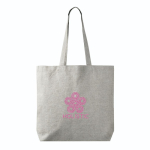 Borsa tote in cotone e poliestere con manici lunghi 220 g/m2 color grigio vista dettaglio 3