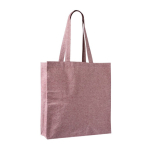 Tote bag ampia in cotone e poliestere con finitura mélange 240 g/m2 color bordò seconda vista