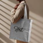 Tote bag ampia in cotone e poliestere con finitura mélange 240 g/m2 color nero quarta vista