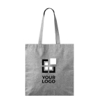 Tote bag ampia in cotone e poliestere con finitura mélange 240 g/m2 color nero vista area di stampa