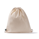 Zaino con cordini in cotone Fairtrade 140 g/m2 color naturale seconda vista