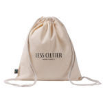 Zaino con cordini in cotone Fairtrade 140 g/m2 color naturale quarta vista