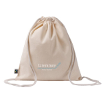 Zaino con cordini in cotone Fairtrade 140 g/m2 color naturale quinta vista