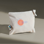 Pochette in cotone Fairtrade con zip coordinata 220 g/m2 color naturale vista dettaglio 6