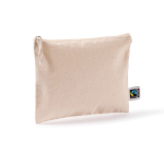 Pochette in cotone Fairtrade con zip coordinata 220 g/m2 color naturale seconda vista