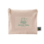 Pochette in cotone Fairtrade con zip coordinata 220 g/m2 color naturale sesta vista