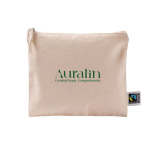 Pochette in cotone Fairtrade con zip coordinata 220 g/m2 color naturale vista dettaglio