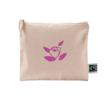 Pochette in cotone Fairtrade con zip coordinata 220 g/m2 color naturale vista dettaglio 2