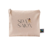Pochette in cotone Fairtrade con zip coordinata 220 g/m2 color naturale vista dettaglio 3