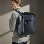 Zaino da lavoro per laptop in similpelle 15'' color blu mare vista dettaglio